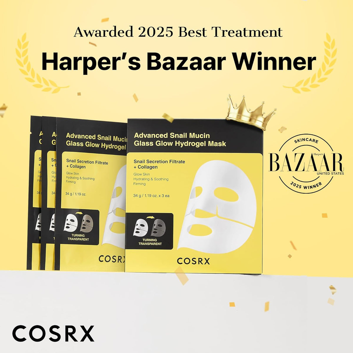 Cosrx Advanced Snail Mucin Glass Glow Hydrogel Mask - Snipetell