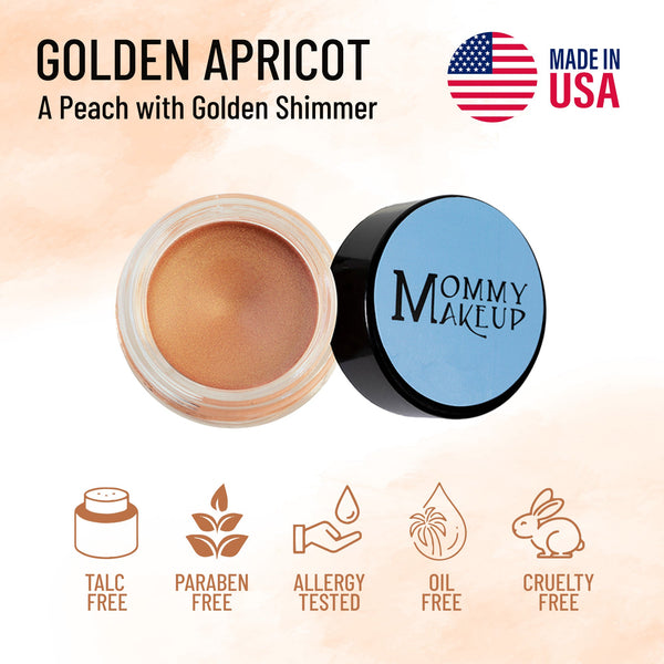 Golden Apricot Any Wear Creme - A Waterproof Multi-tasking creme to powder product for eyes, cheeks & lips. Can be worn anywhere - Snipetell