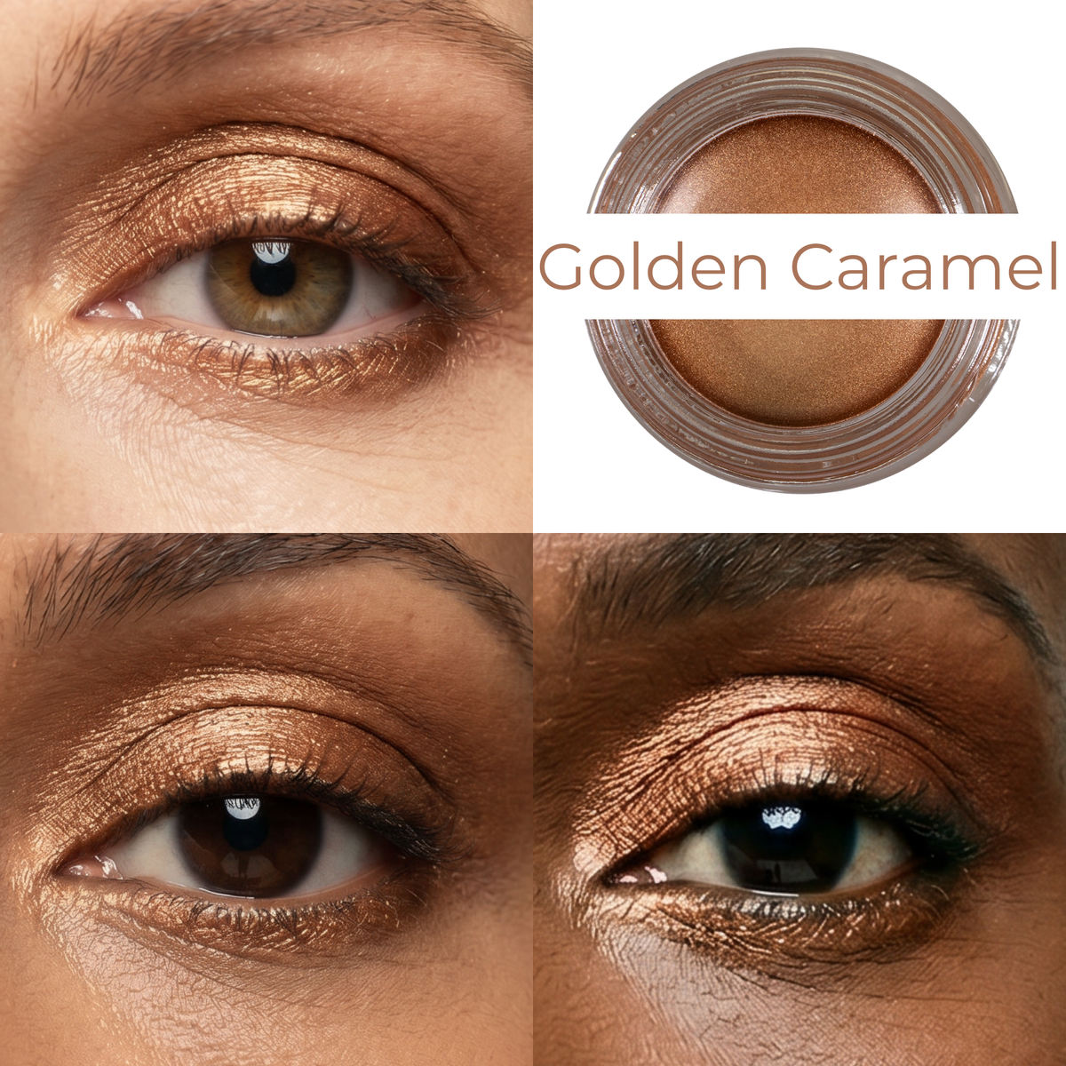 Golden Caramel Any Wear Creme - A Waterproof Multi-tasking creme to powder product for eyes, cheeks & lips. Can be worn anywhere - Snipetell