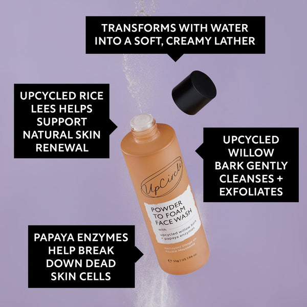 Powder To Foam Face Wash with Willow Bark + Papaya Enzymes - Snipetell