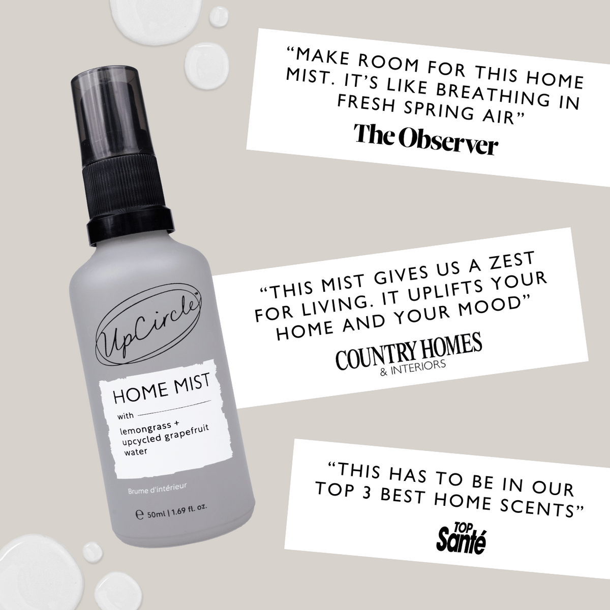 Home Mist with Lemongrass + Grapefruit - Snipetell