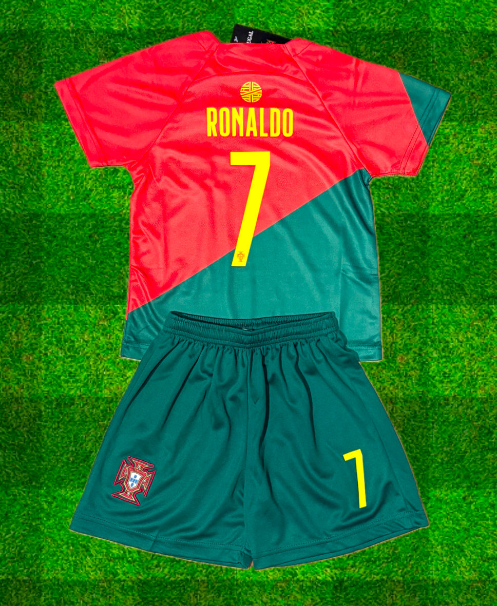 Kids Cristiano Ronaldo / Portugal Soccer Jersey Home Toddler & Youth Sizes CustomKiddos.com