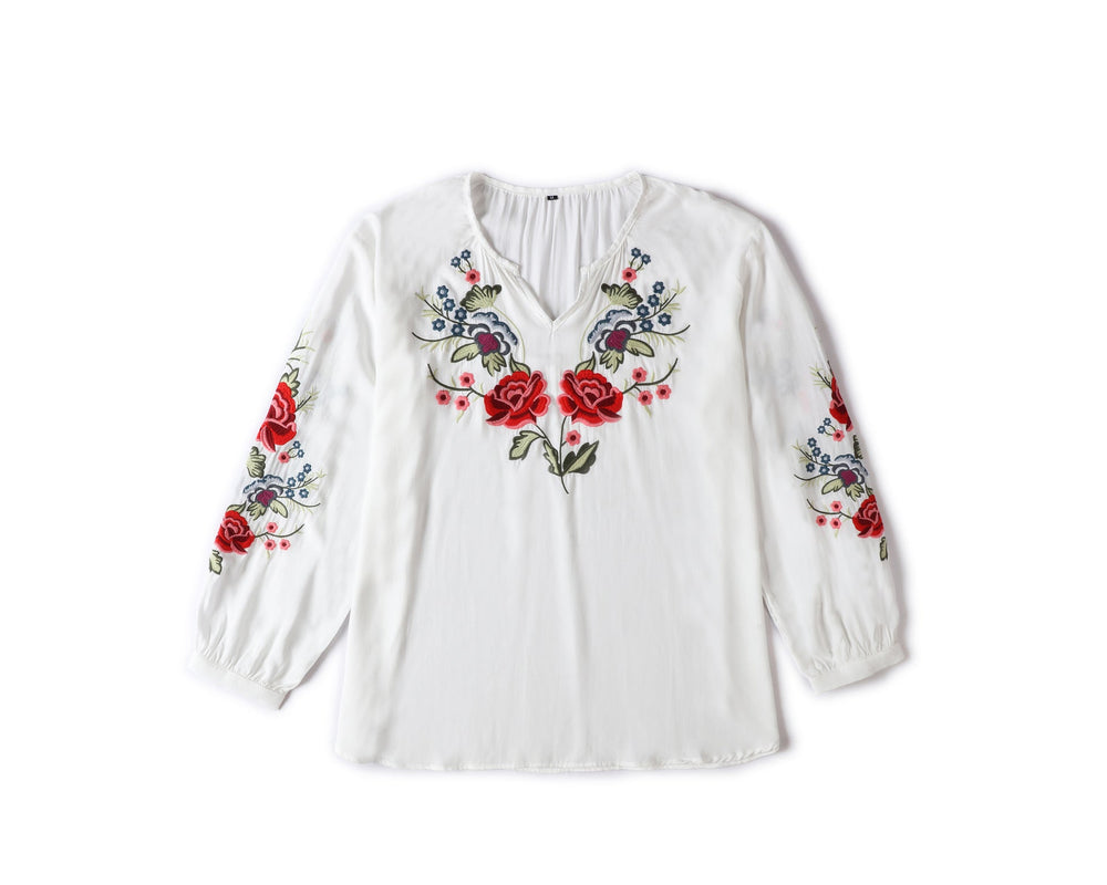 Loose Design Shirt Women Autumn Women Clothing Embroidered Shirt