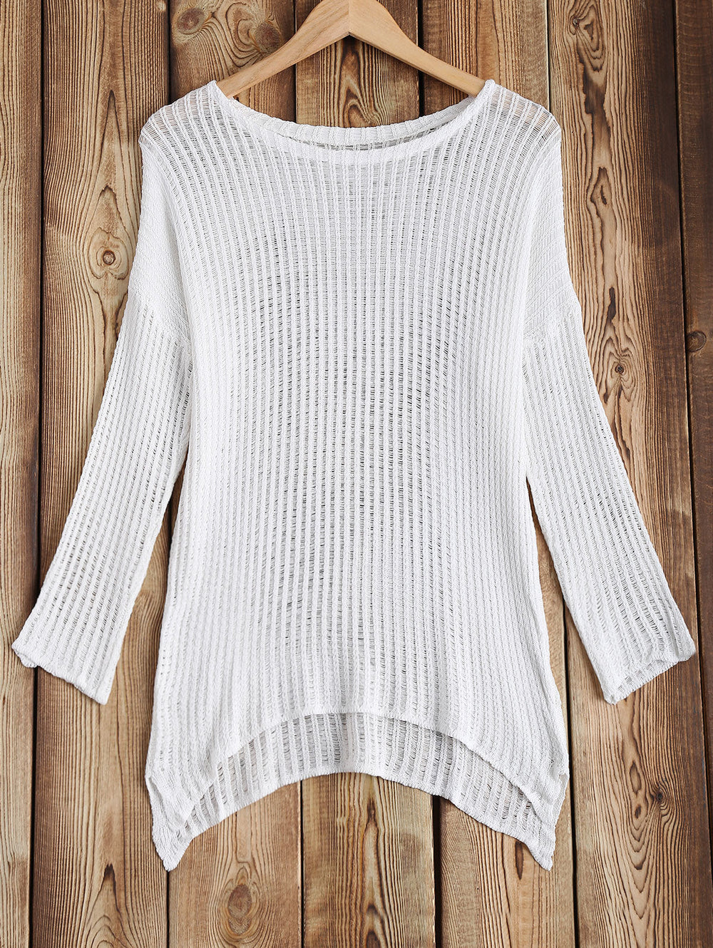 Korean Hollow Out Cutout Mesh Knitwear Bikini Swimsuit Outwear Split Beach Cover-up