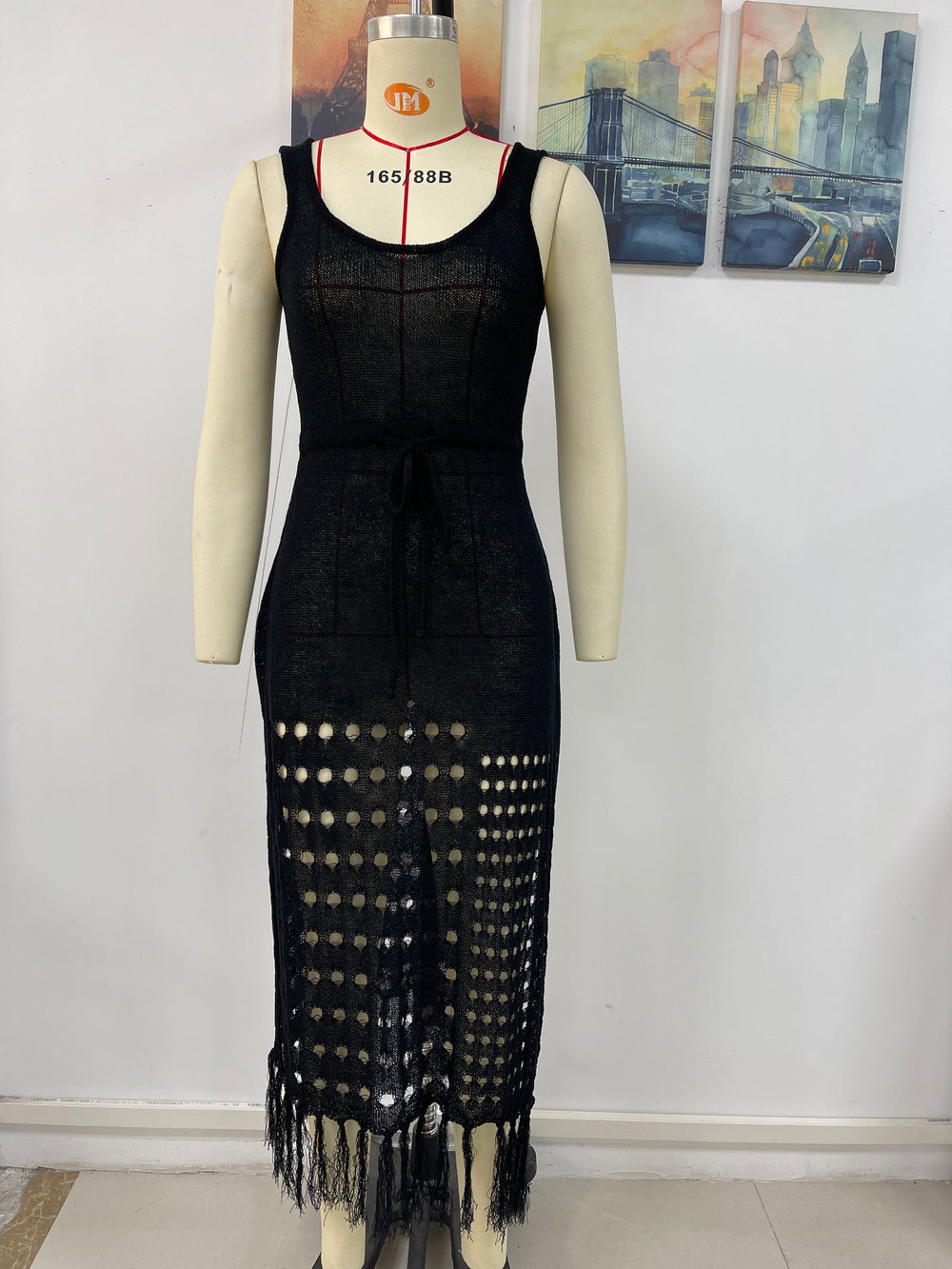 Spring Summer Knitted Hollow Out Cutout Sexy Loose Beach Cover Up Women Knitwear