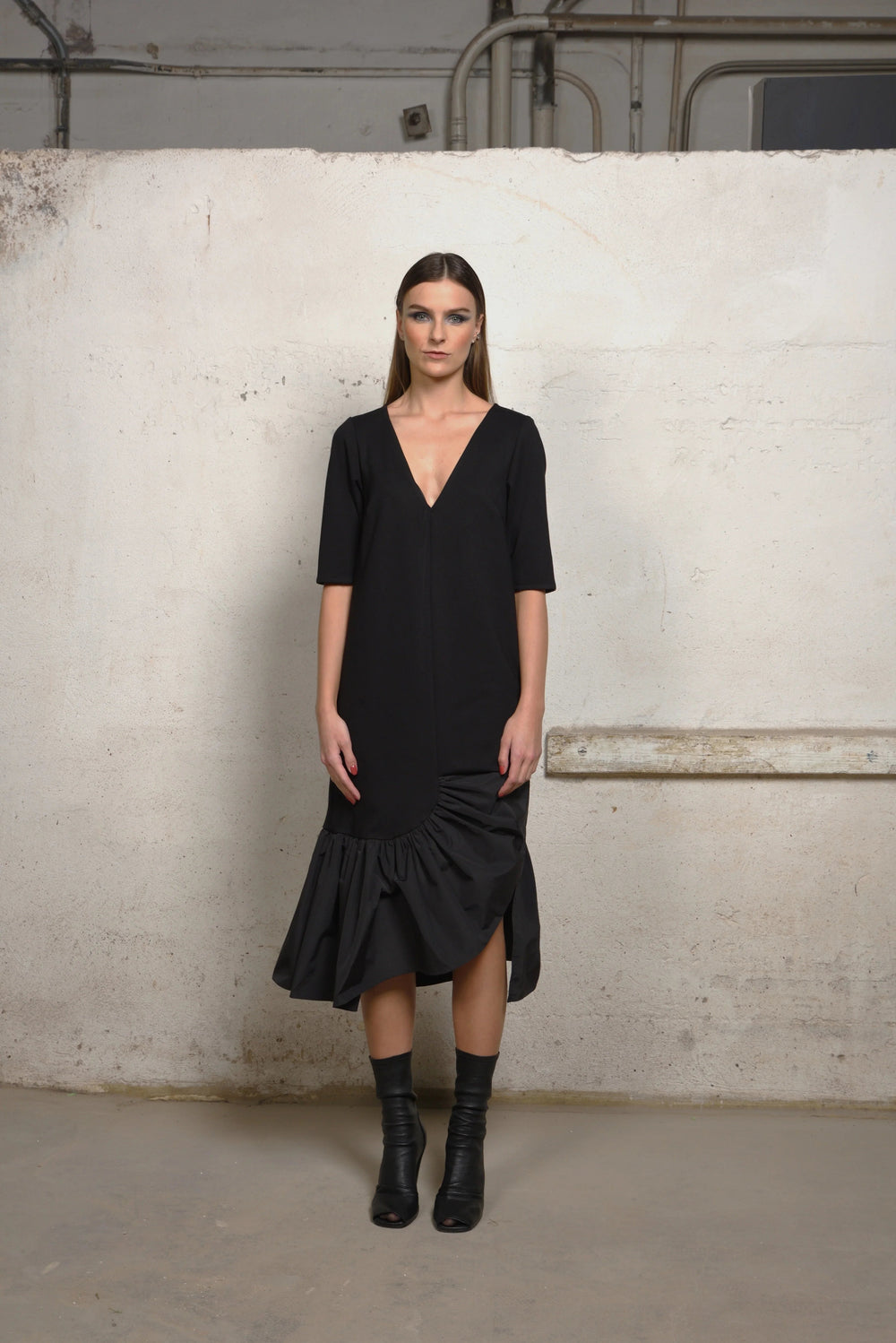 Unbalance Ruffle dress
