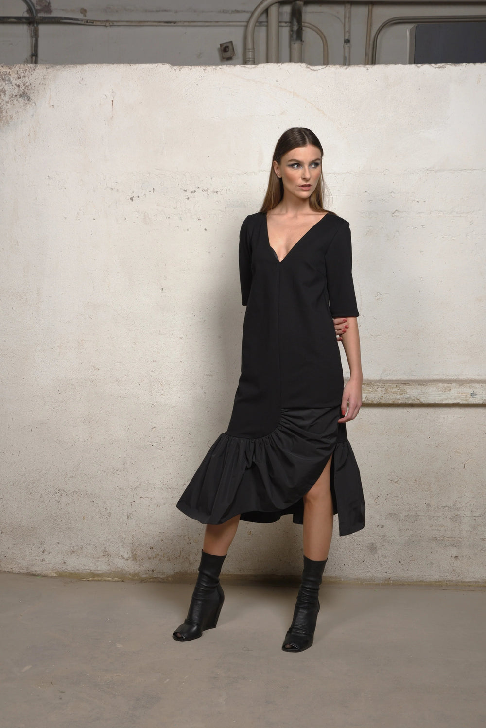 Unbalance Ruffle dress
