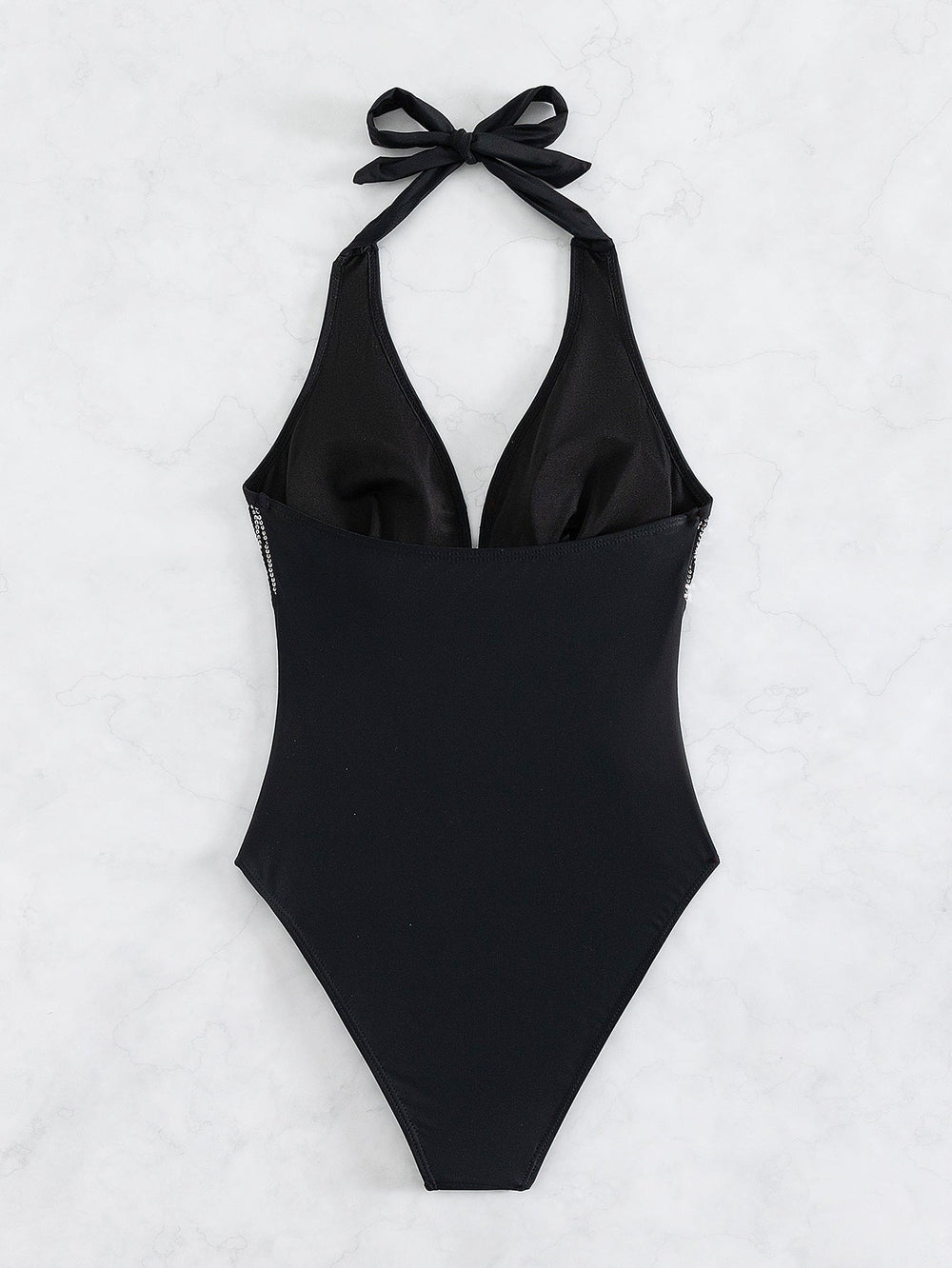 One Piece Swimsuit Women One Piece Halter Sequined Sexy Backless Bikini Swimsuit