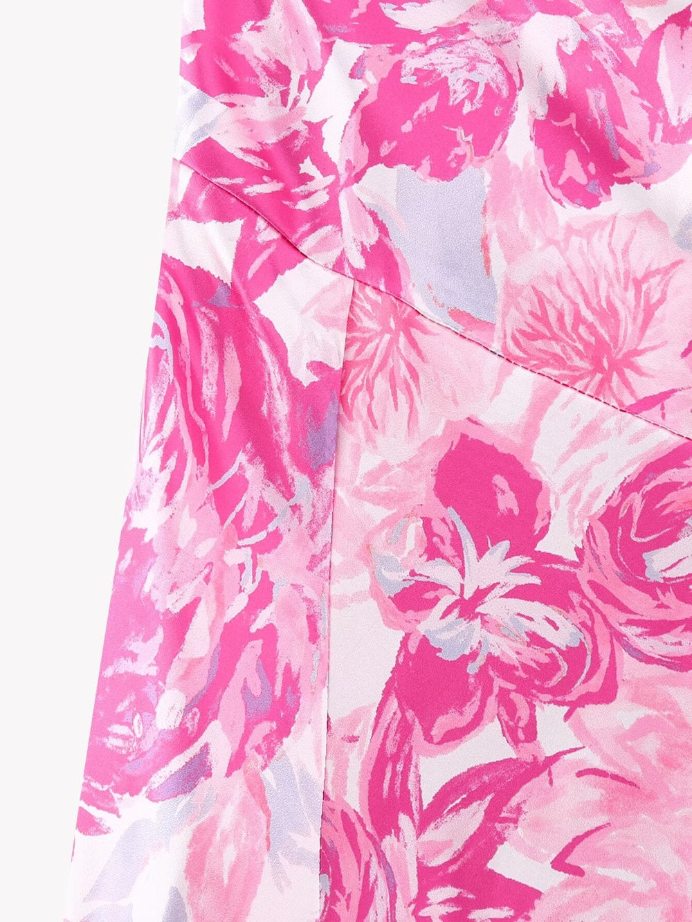 Spring Women Pink Oblique Shoulder Printed Cropped Outfit Sleeveless Dress