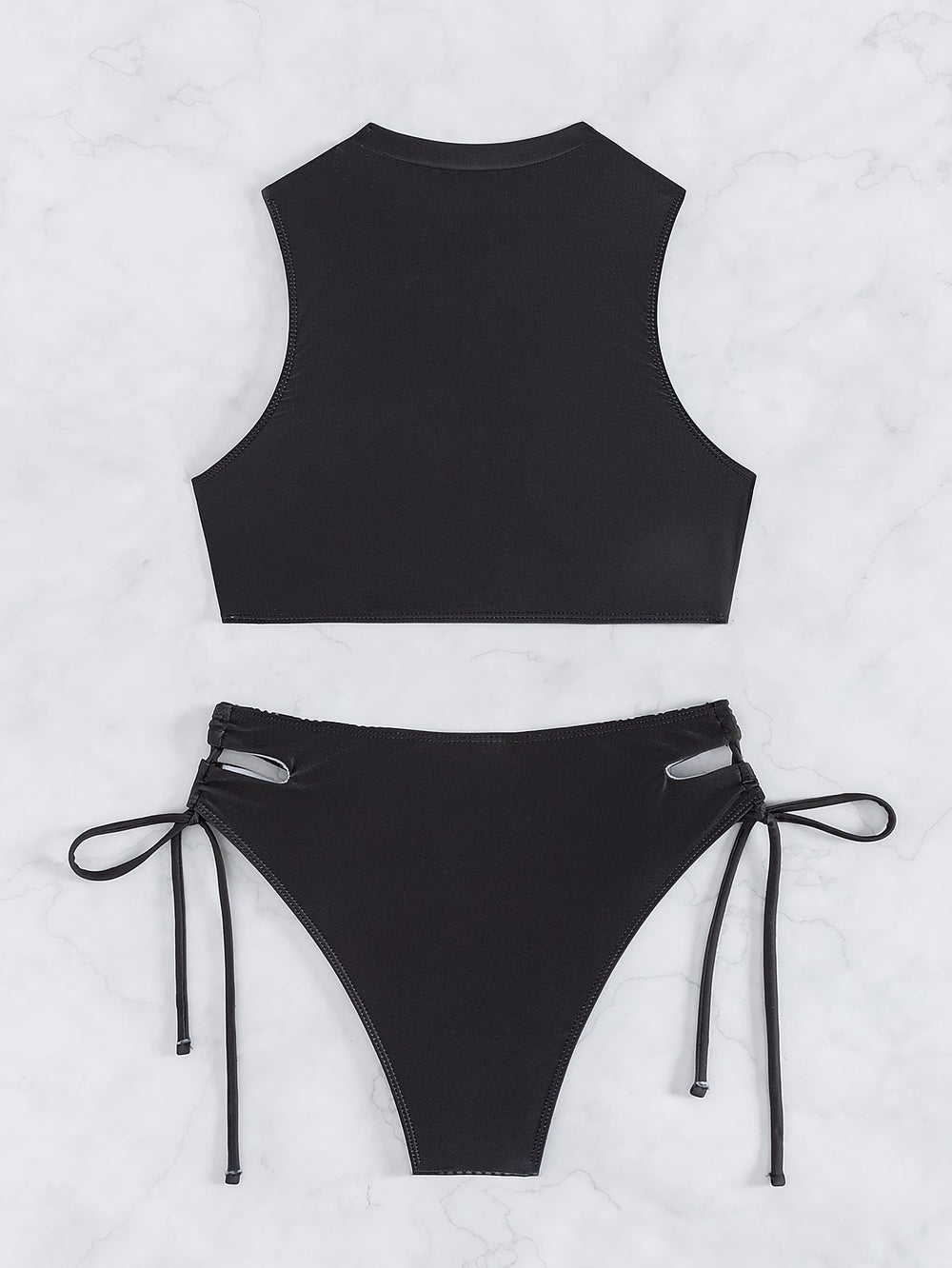 Bikini Sexy Swimsuit Women Split Bikini Black White Sports Swimsuit