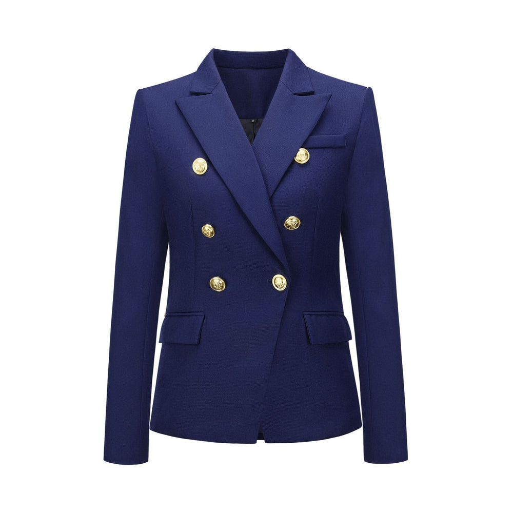 New Women Clothes Coat Autumn Winter Small Houndstooth Fashion Short Double Breasted Coat Blazer