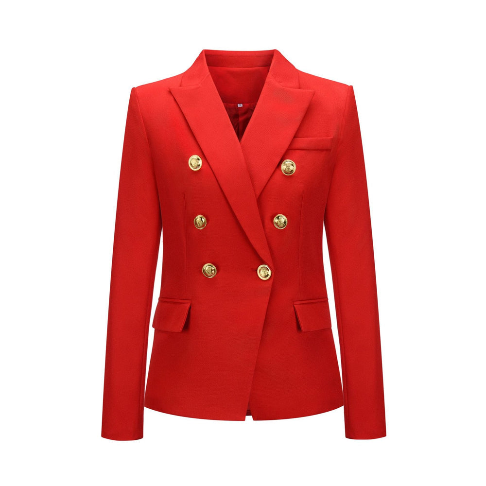 New Women Clothes Coat Autumn Winter Small Houndstooth Fashion Short Double Breasted Coat Blazer