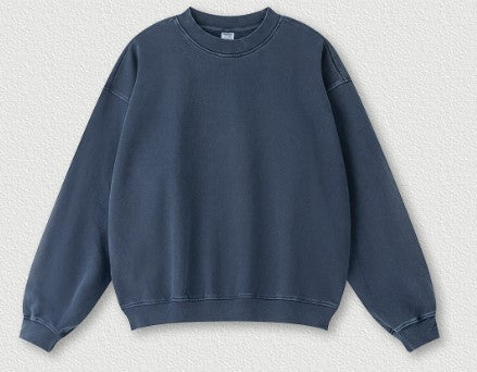 Autumn Worn Looking Washed-out Basic Brand Vibe round Neck Sweatshirt Men's Long-Sleeved Shirt