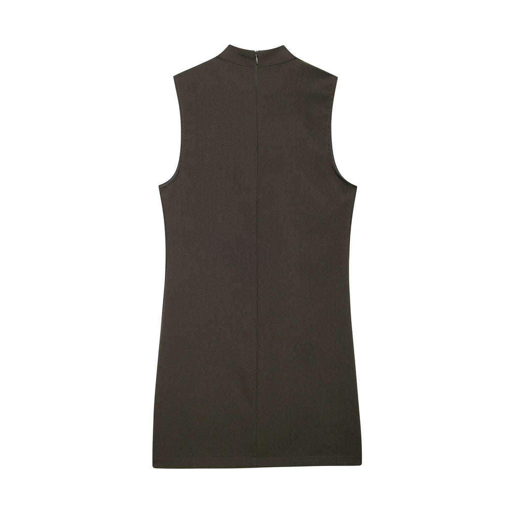 Fall Women Clothing Casual Simple Short Sleeveless Dress