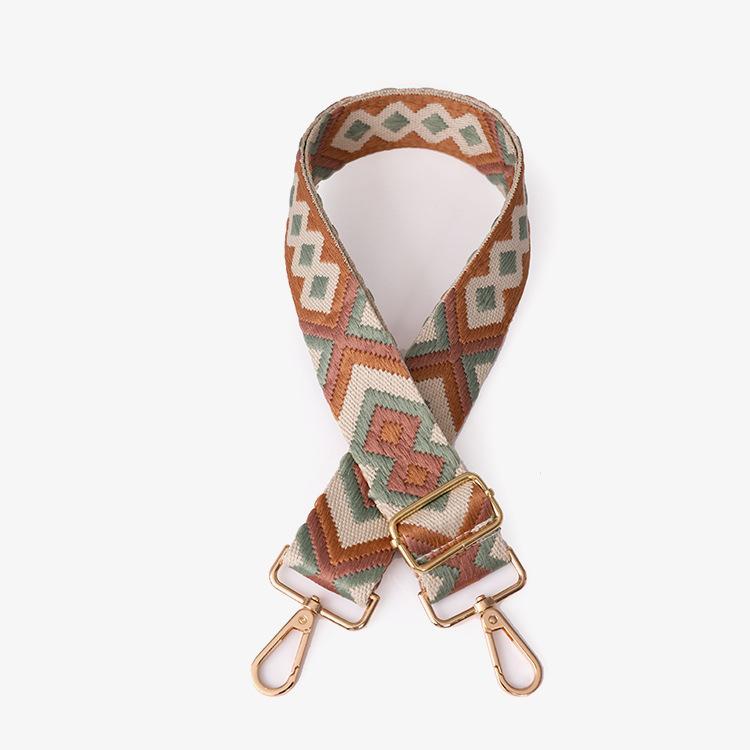 Purse Chain Wide Shoulder Strap Crossbody Bag with Ethnic Contrast Color Backpack Accessories All Match Single Shoulder Crossbody Bag Strap