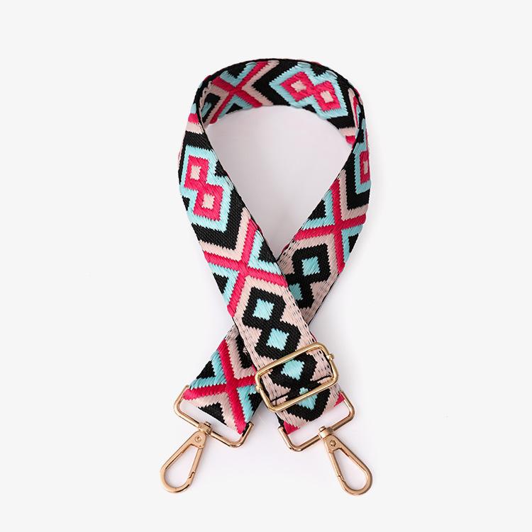 Purse Chain Wide Shoulder Strap Crossbody Bag with Ethnic Contrast Color Backpack Accessories All Match Single Shoulder Crossbody Bag Strap