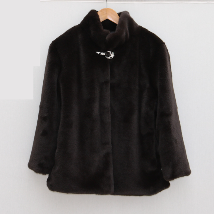 Women Overcoats Whole Mink Fur Jacket Mink Fur Stand Collar Fur Short Casual Slimming Jacket