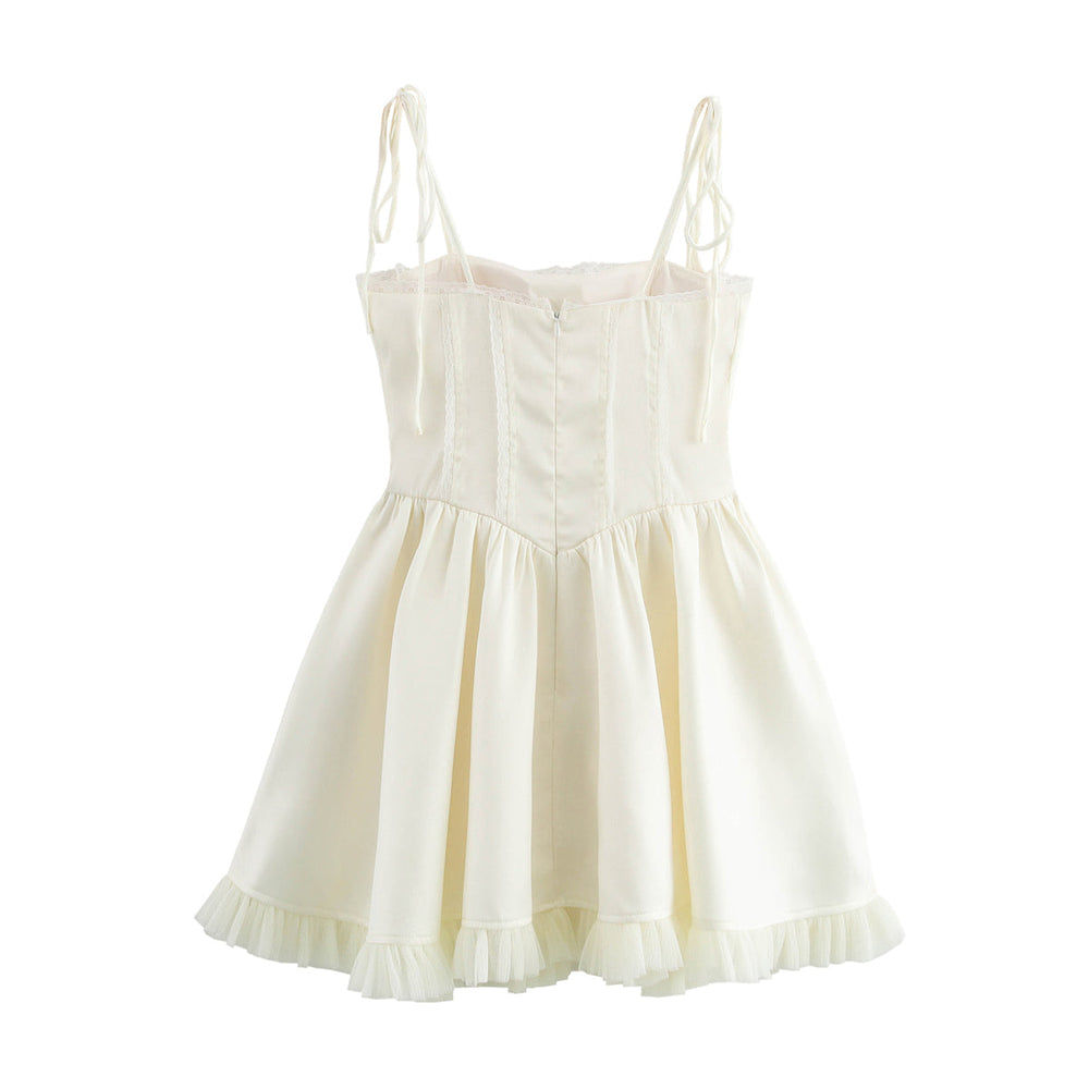Lace up Design Splicing Sling Dress