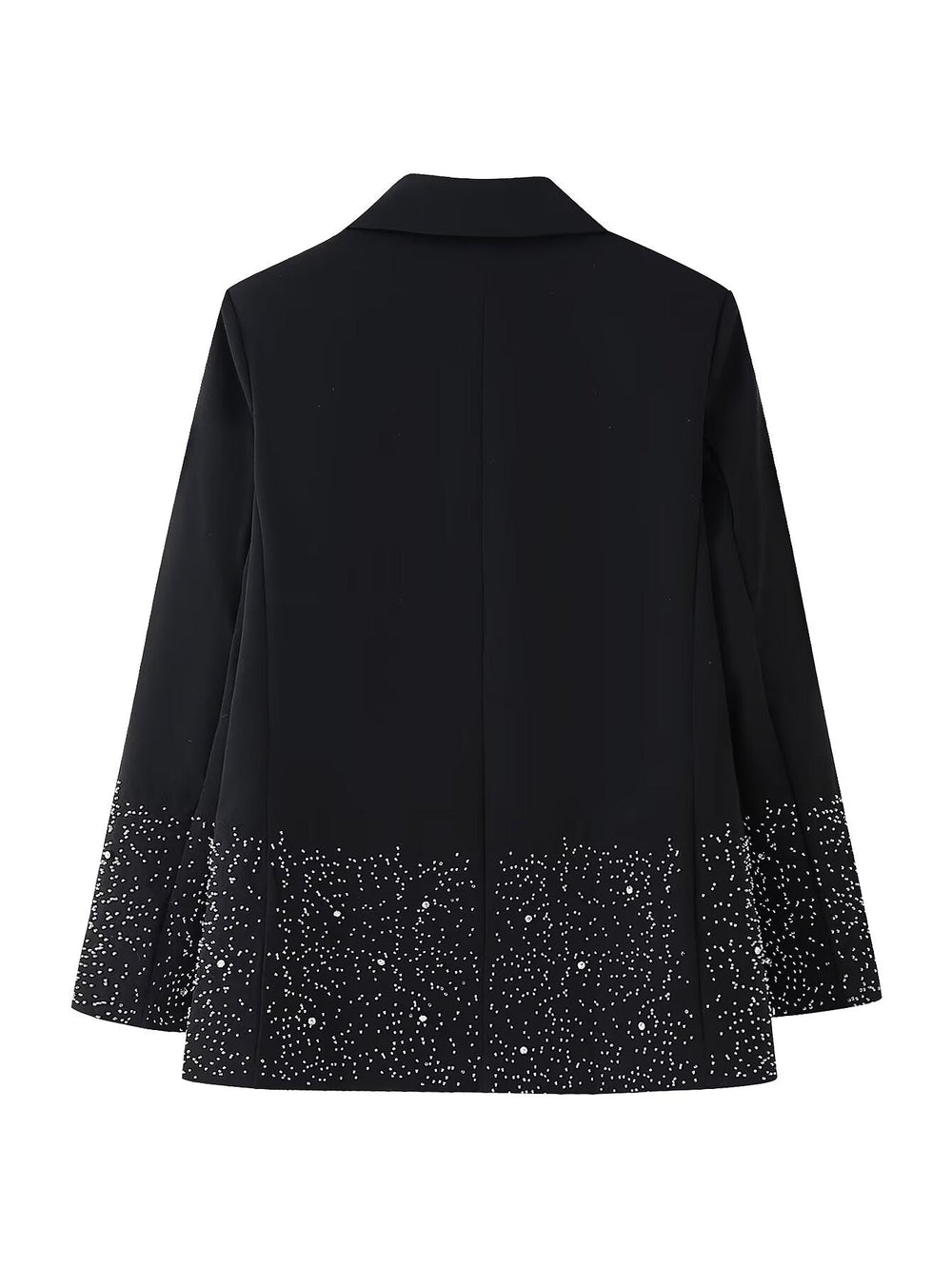 Spring Women Casual Artificial Jewelry Inlaid Embroidered Blazer High Waist Shorts Set