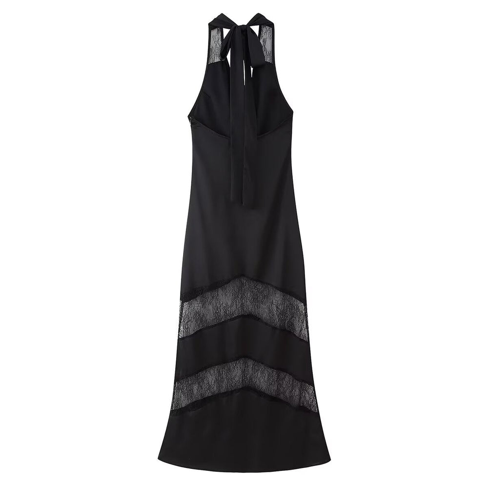 Women Dress Sexy Voile Stitched Backless Maxi Dress