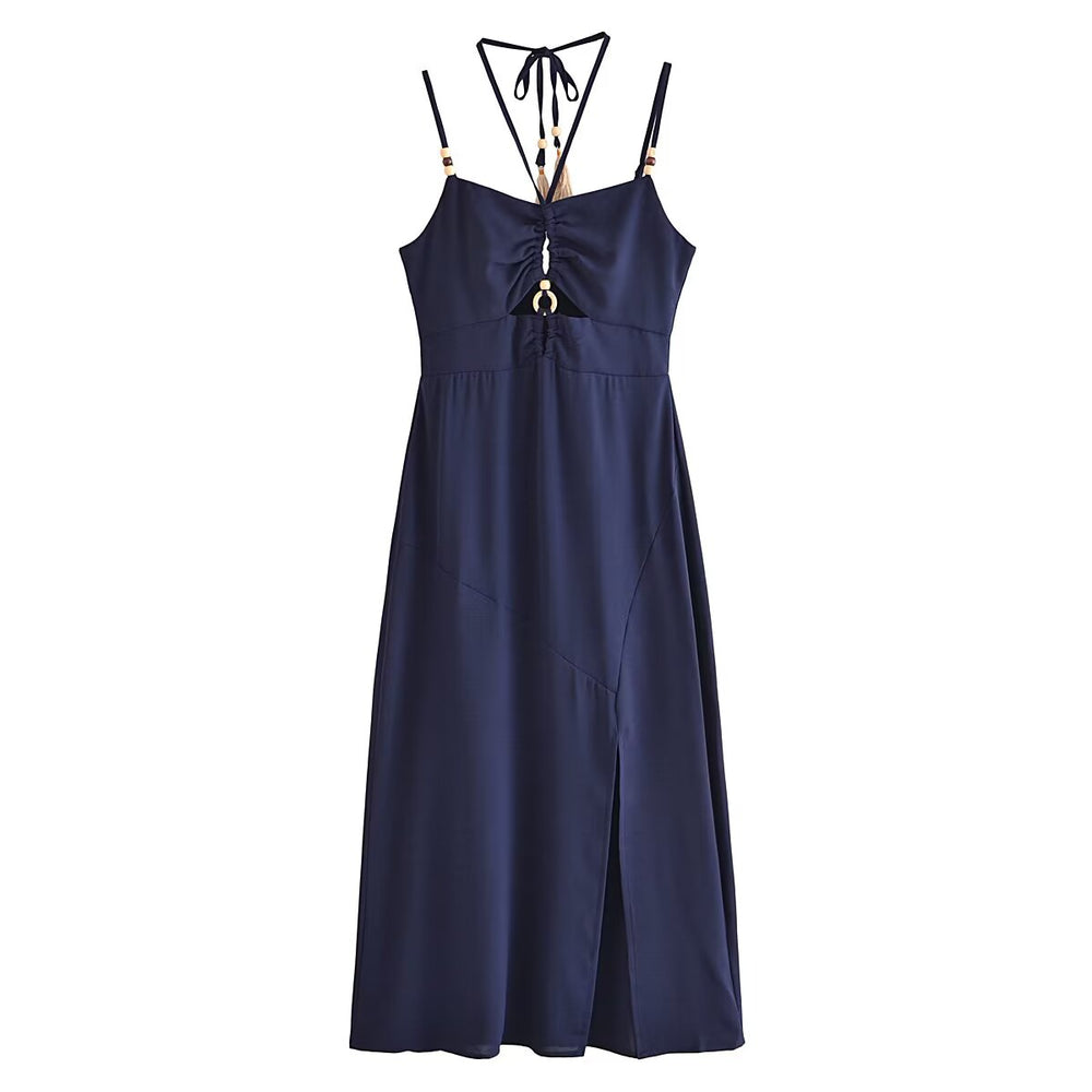 Summer Women Clothing Halter Chest Hollow Out Cutout Tube Top Dress