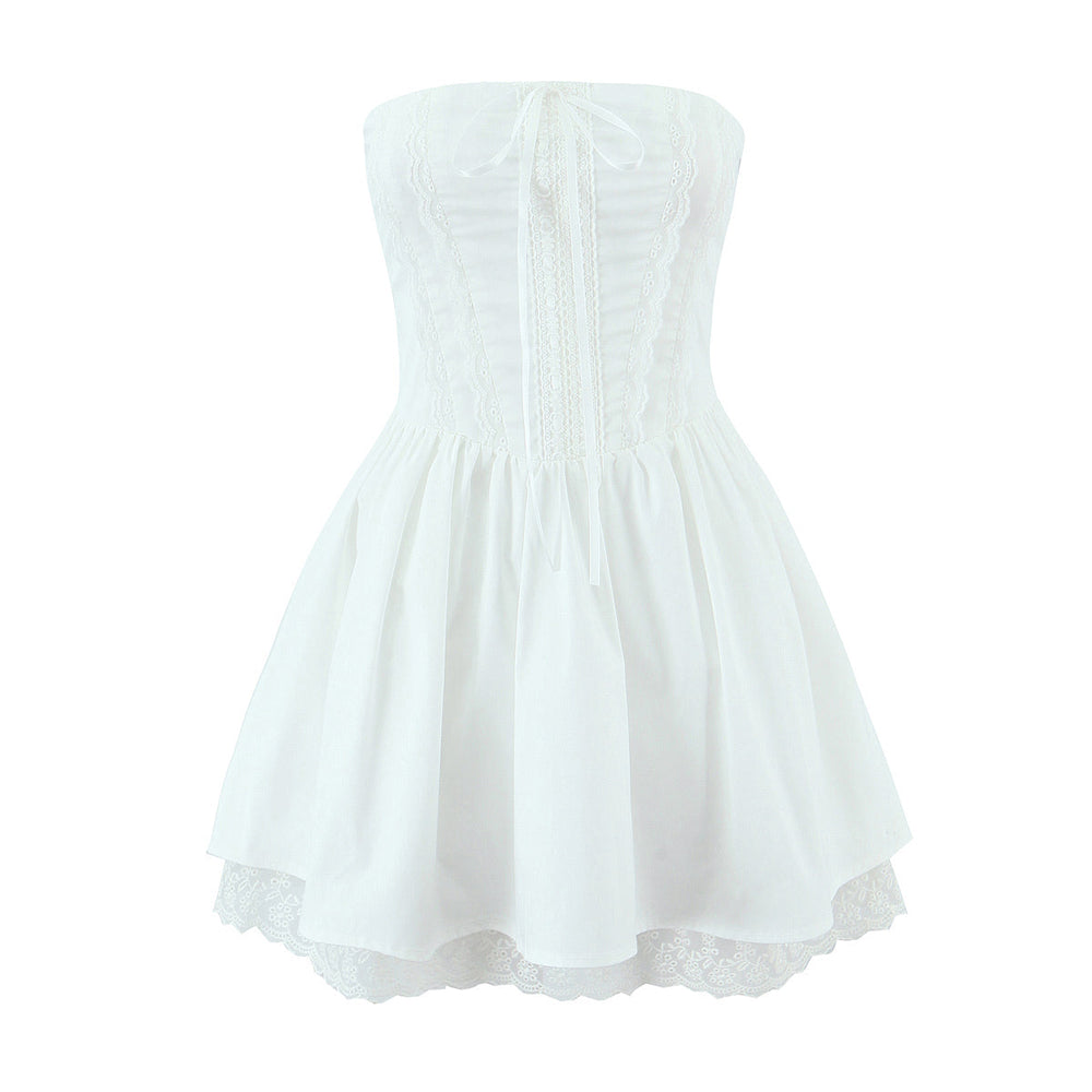 Women Clothing Cotton Embroidered Strap Dress