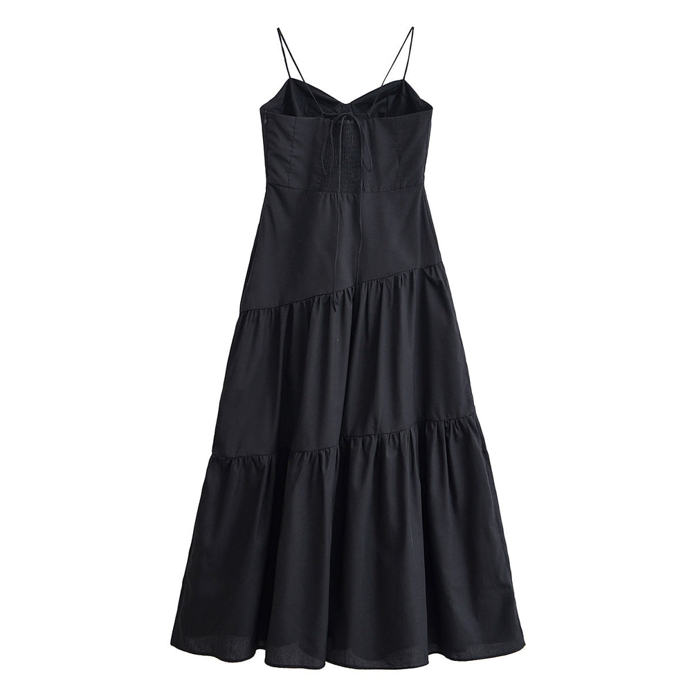 Womenswear Spring Slim Fit Skinny Shoulder Strap Backless Sling Bra Dress