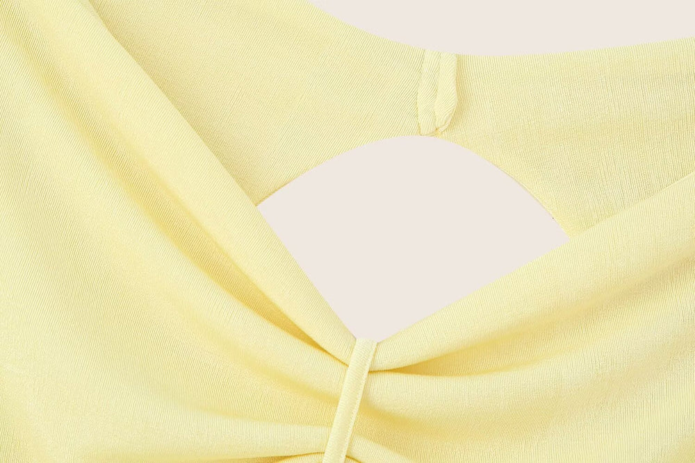 Women Clothing French Simple Sexy Backless Beads Dress