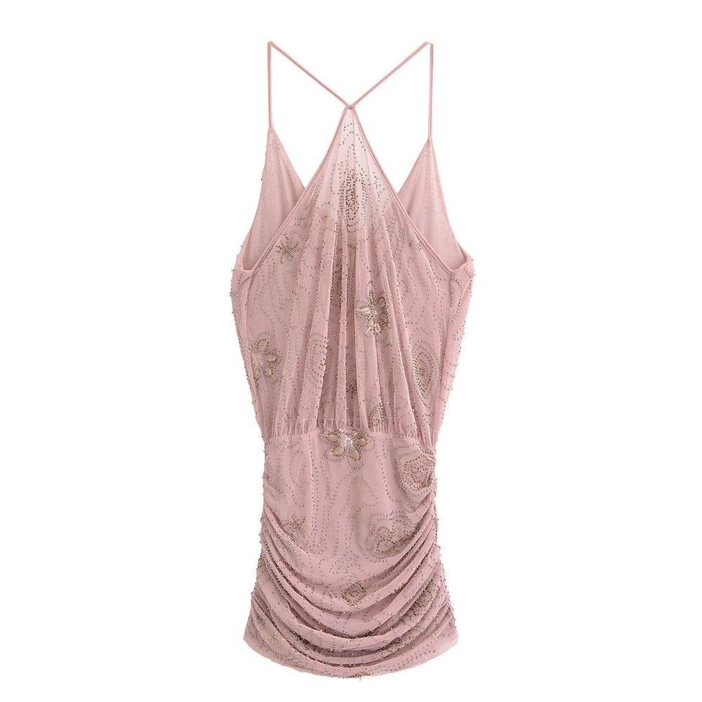 Summer Women Street Sequin Mini Sling Dress