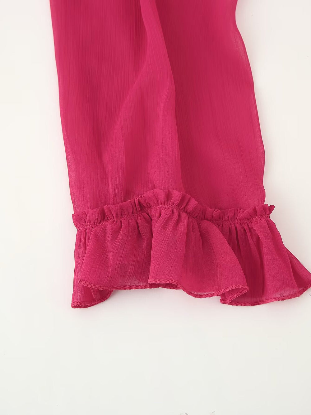 French Summer Youthful Looking Dress Lace up Tassels Loose Fitting Short Stitching