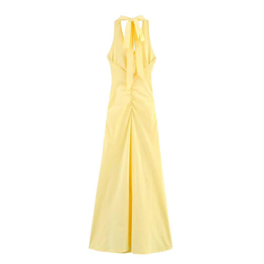 Summer Sexy Slim Fit Bare Back Hanging Collar Dress Women Dress