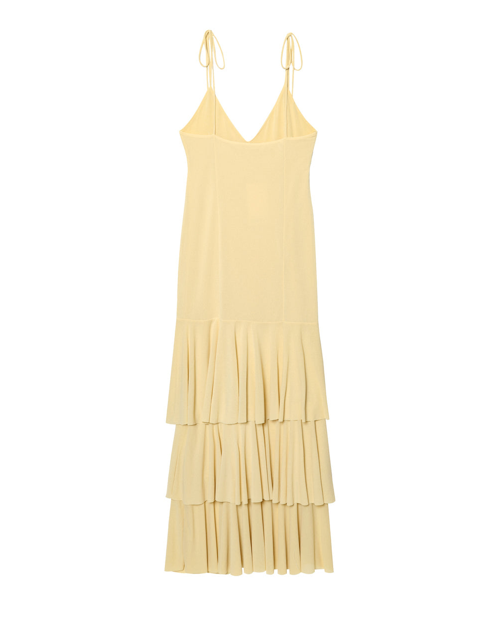 Slimming V Neckline Sexy Suspenders Backless Laminated Decoration Midi Dress
