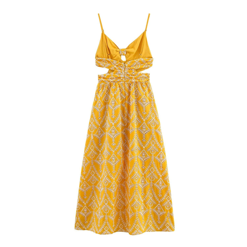 Autumn Women Clothing French Minority Design Embroidery Midi Dress