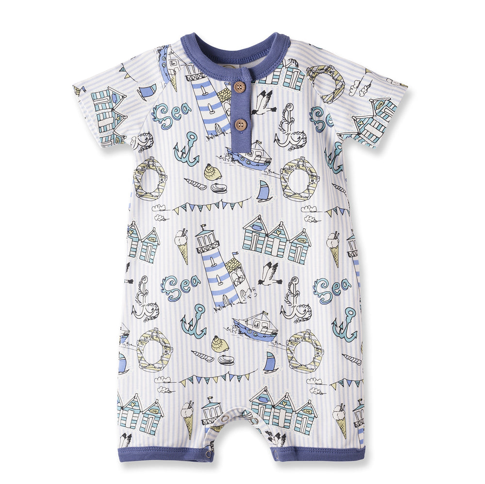 Seashore Baby Boy Romper – Bamboo Shortall One-Piece Tesa Babe