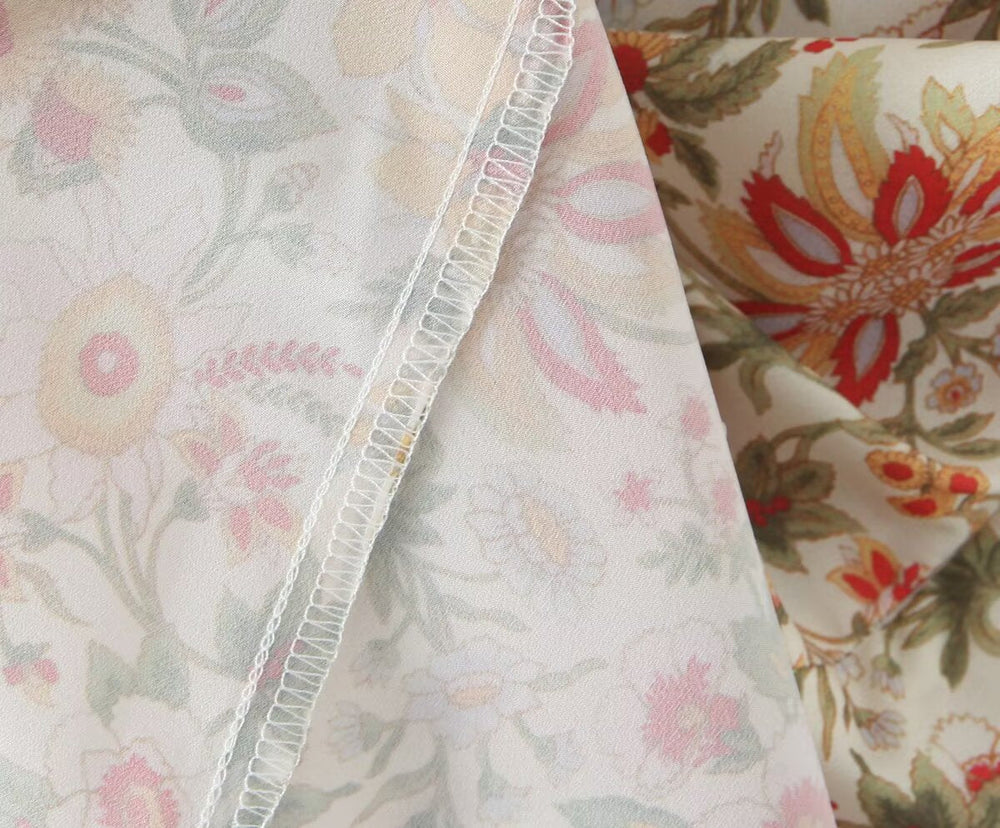 Summer French Romantic Sexy Sweet Floral Design Waist Slimming Sling Dress