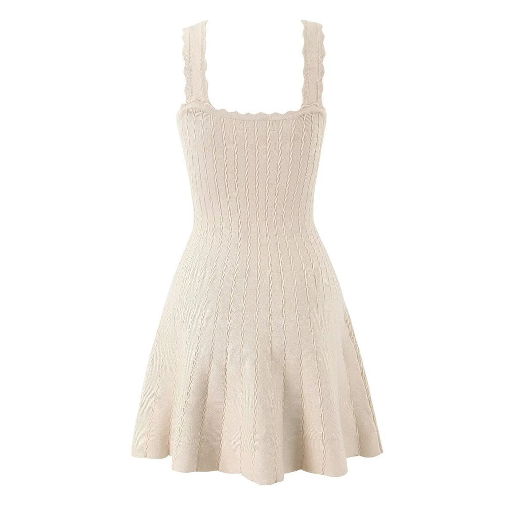 Knitted Cardigan Vest Dress Sets Women Modified Chest Waistline One Piece Long Sleeve Knitted Dress