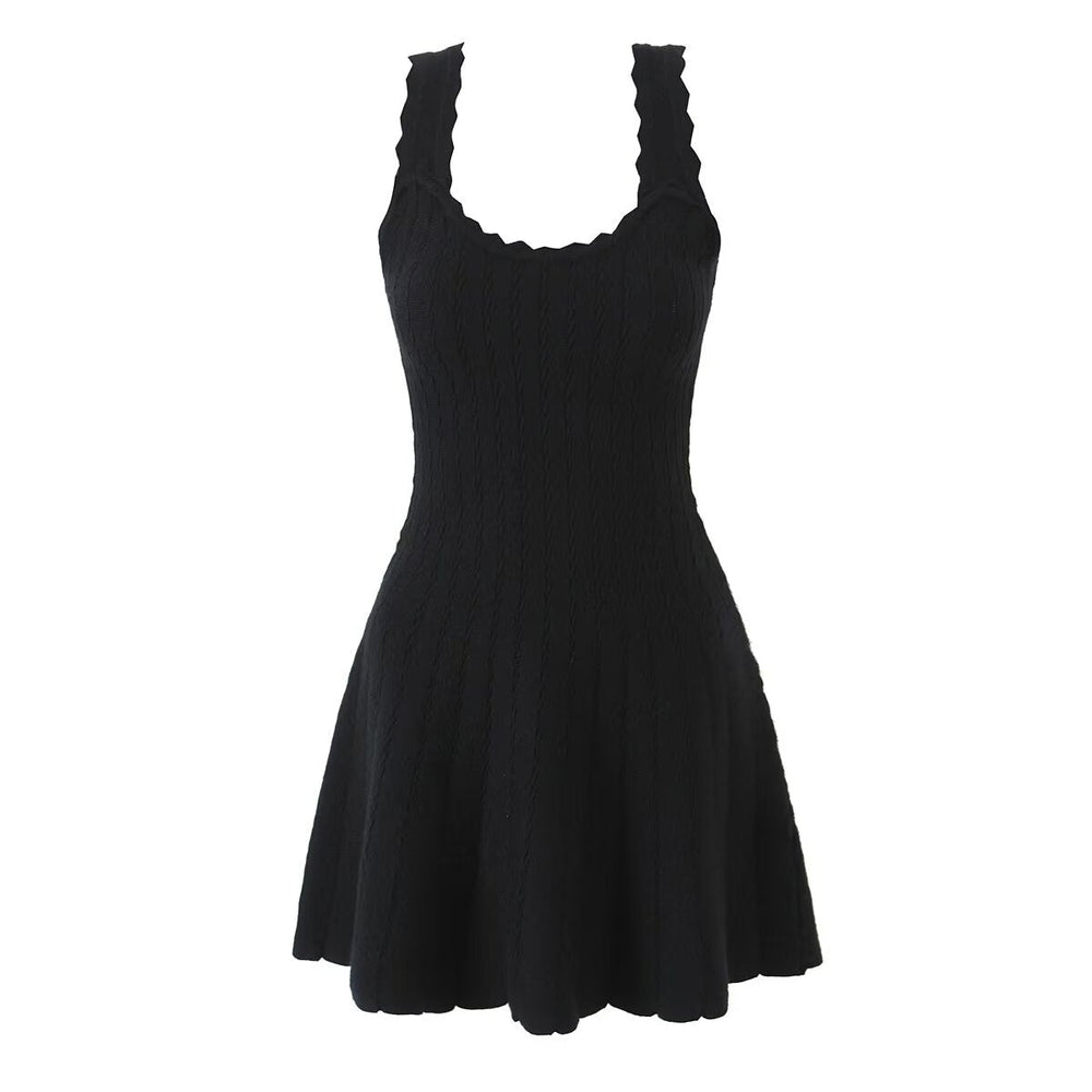 Knitted Cardigan Vest Dress Sets Women Modified Chest Waistline One Piece Long Sleeve Knitted Dress