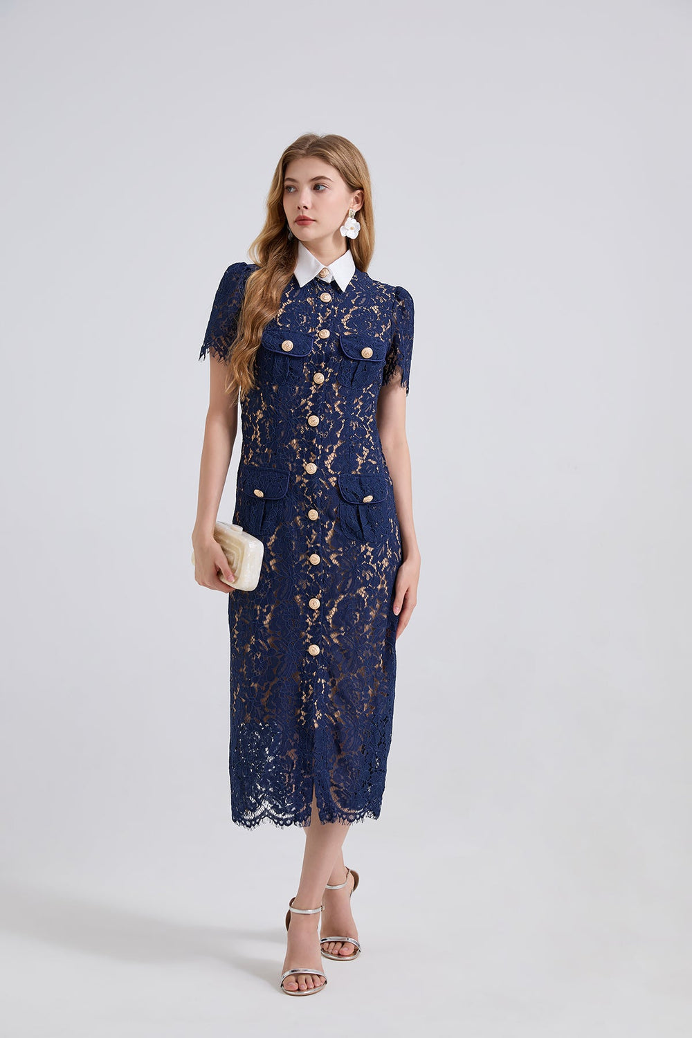 Women Lace Pocket Summer Sexy Dress