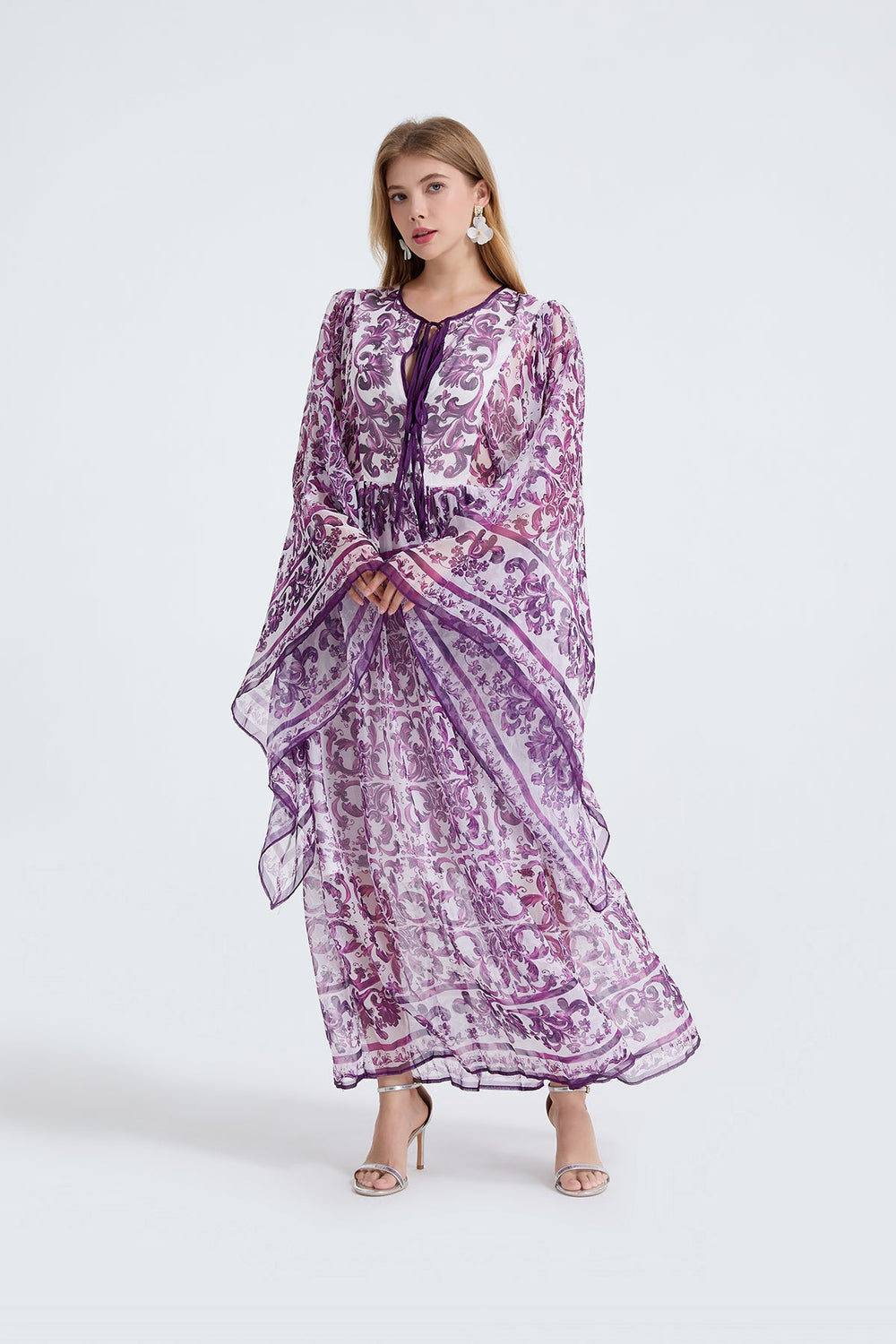 Women Spring Autumn Loose A Line Long Sleeved Dress