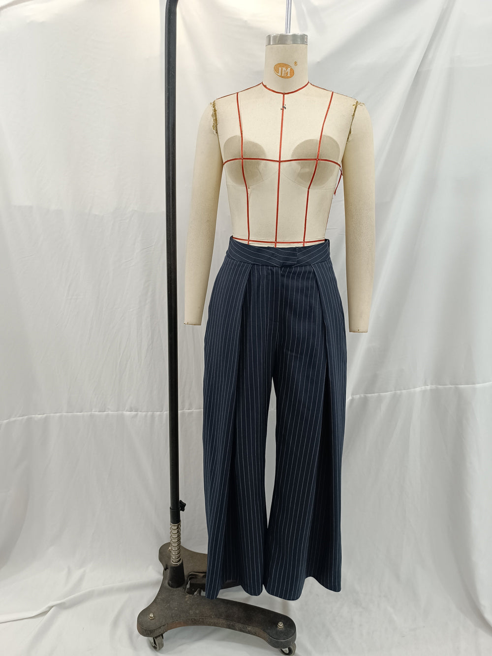 Early Autumn Women Clothing Office All Match Striped Wide Leg Pants