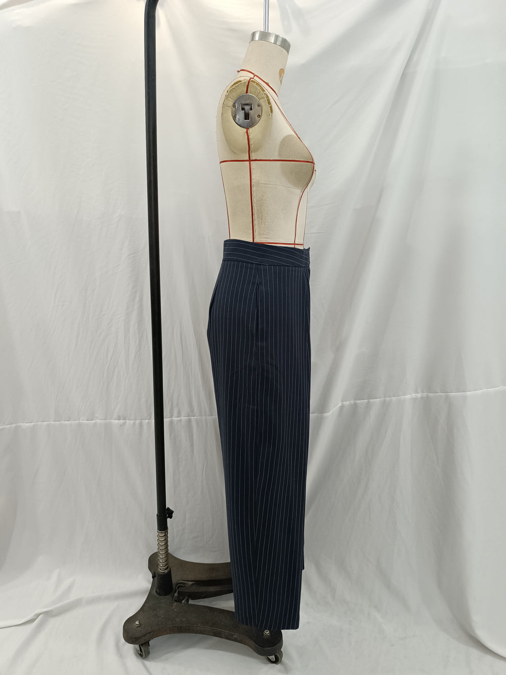 Early Autumn Women Clothing Office All Match Striped Wide Leg Pants