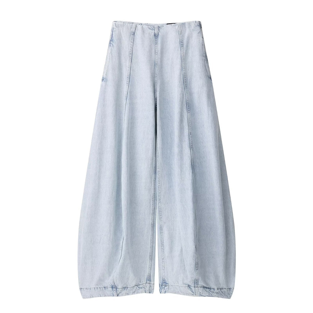 Women Clothing Autumn Series High Waist Balloon Jeans