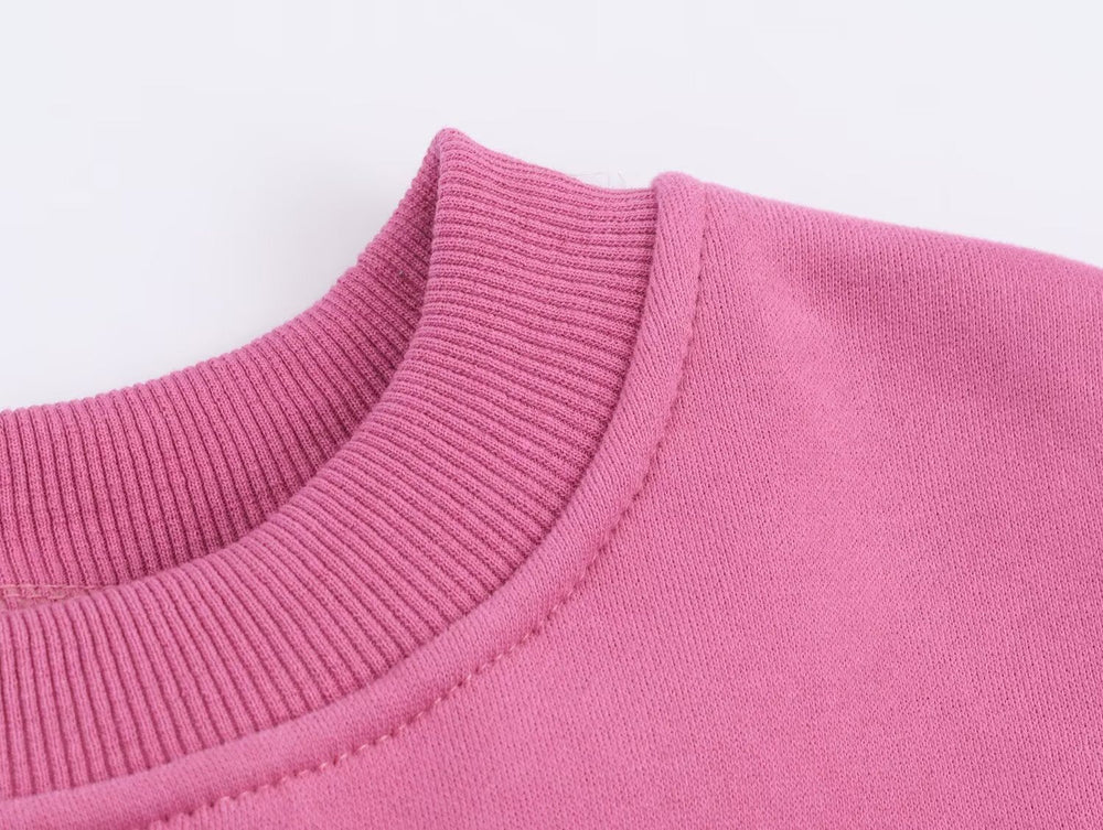 Women Clothing Autumn Winter Casual All Match round Neck Loose Printed Sweatshirts