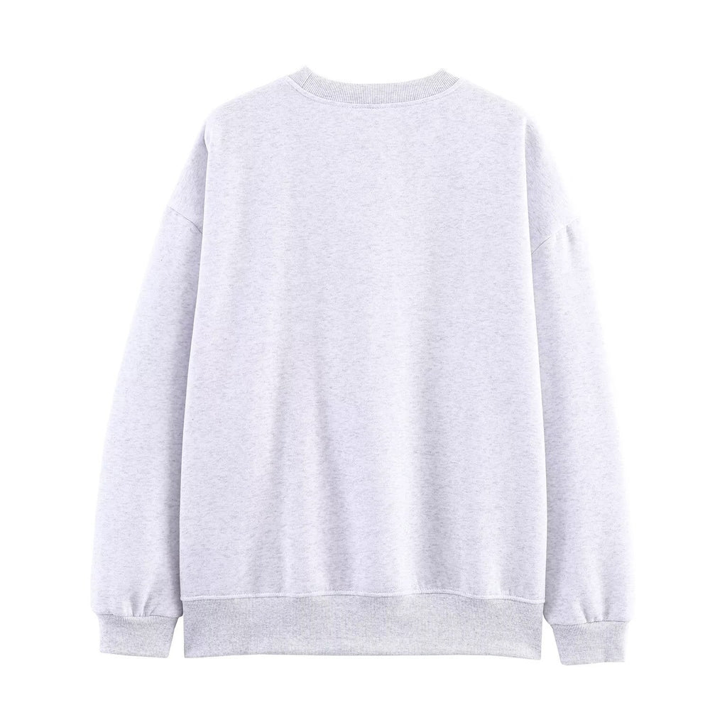 Women Clothing Autumn Loose Casual Vibrant Cartoon Print Sweatshirt