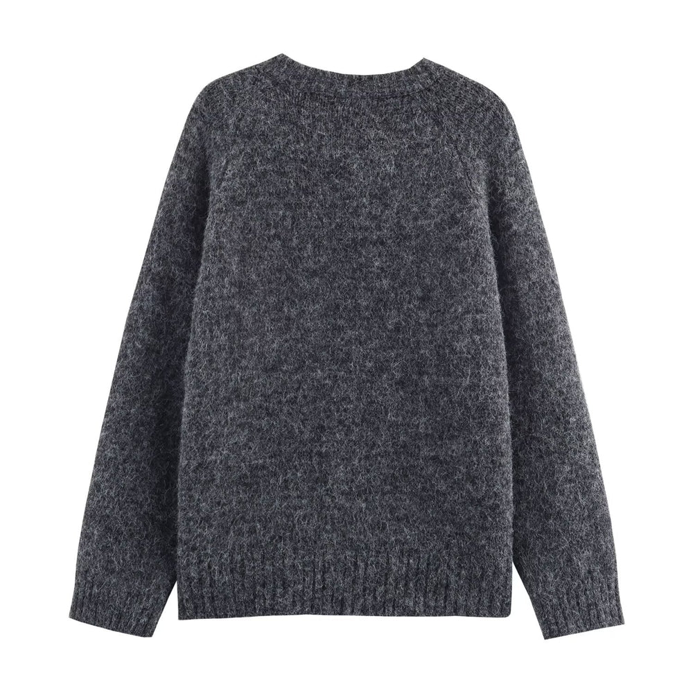 Mushroom Pattern Cute Button Cardigan Knitted Cardigan Loose Design Niche Sweater Outerwear
