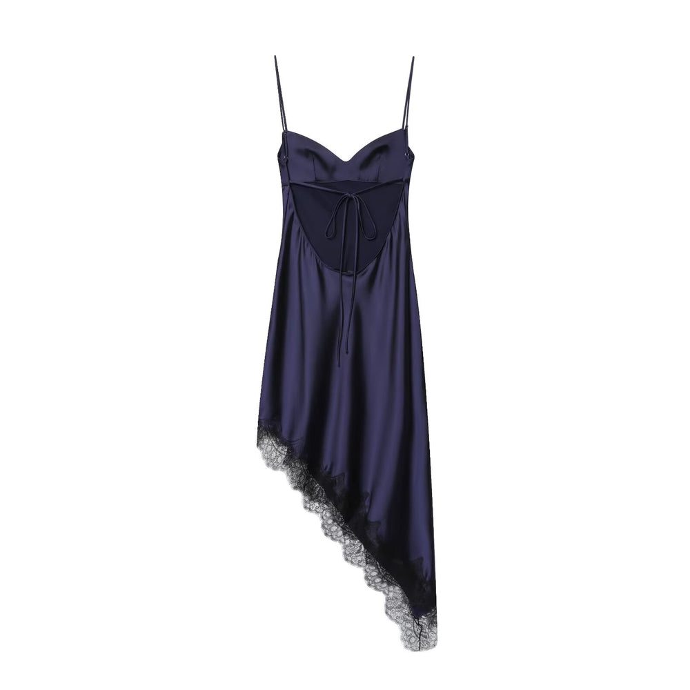 Women Clothing Simple Velvet Lace Midi Dress