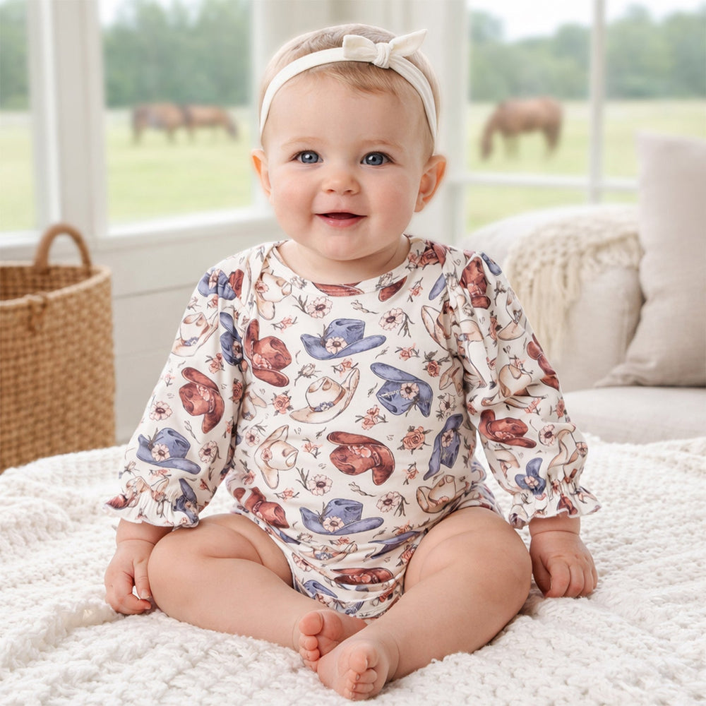 Wildflower Rodeo Cowgirl Bodysuit - Bamboo Baby One-Piece Tesa Babe