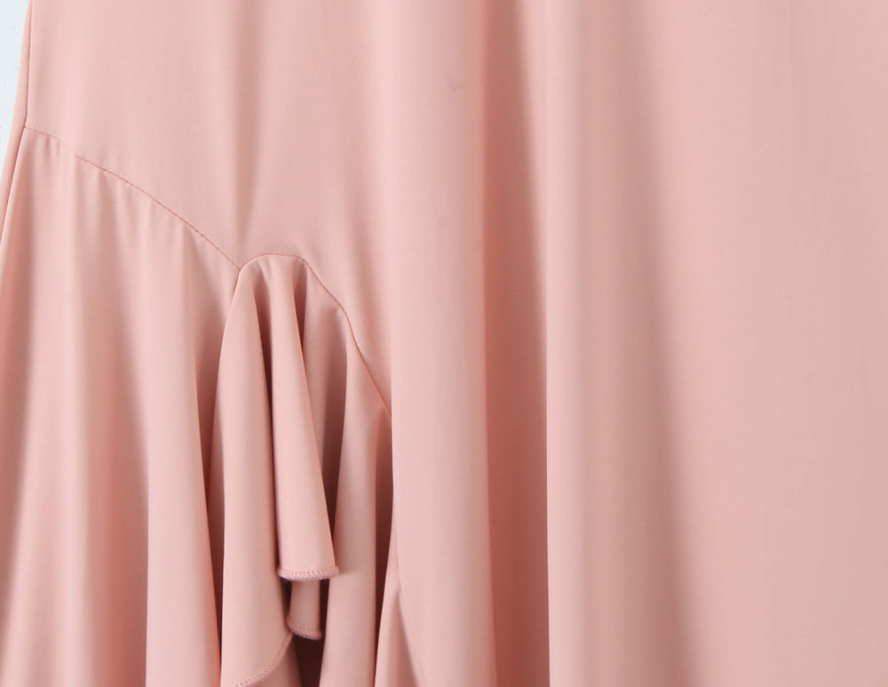 Women Summer Hem Irregular Asymmetric Backless Hanging Collar Dress