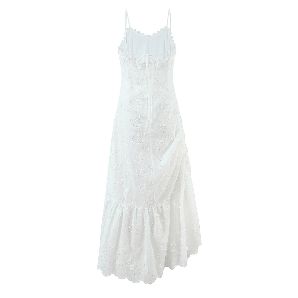 Women Clothing Exquisite Embroidered Floral Strap Dress