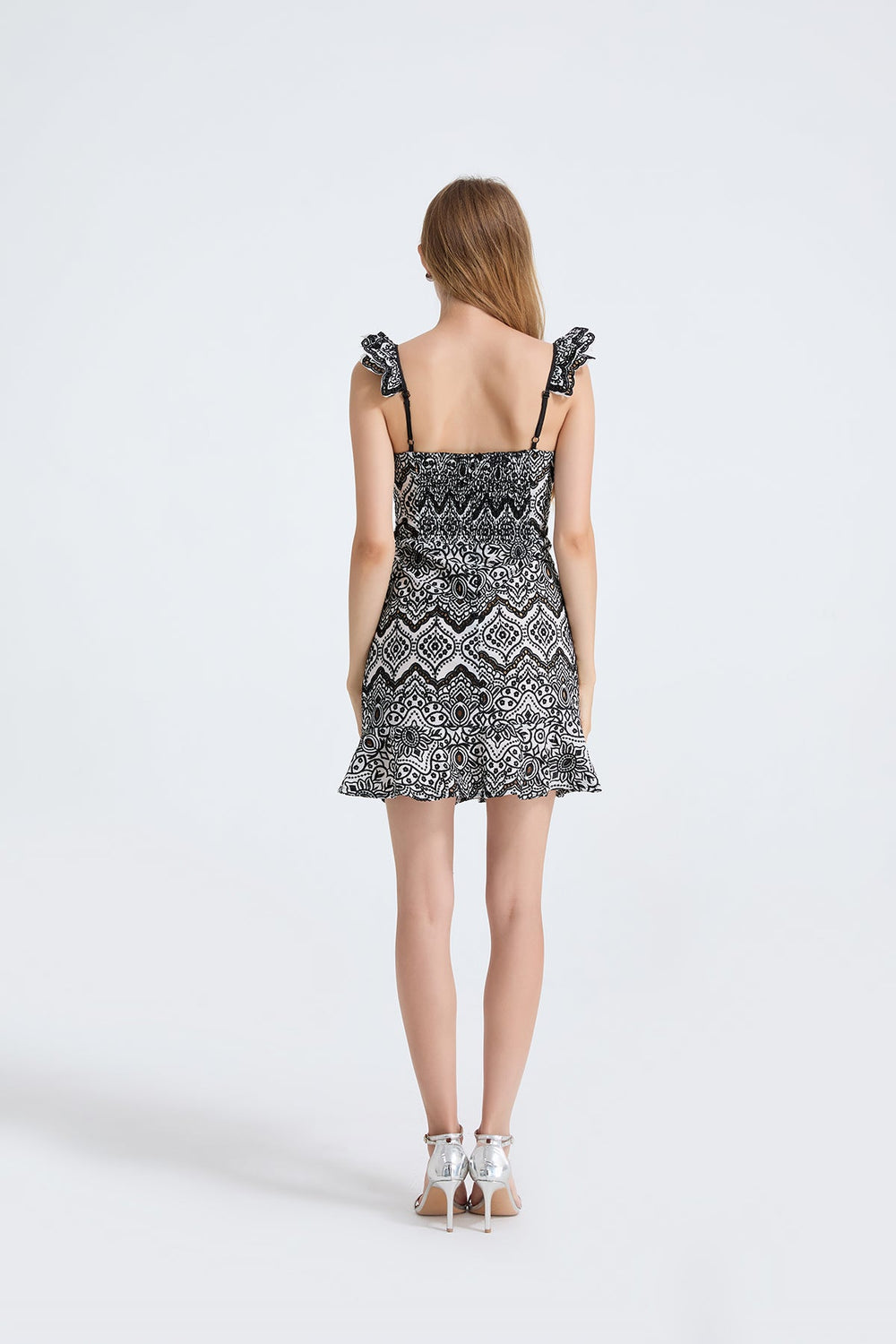 Women Summer Printed V Neck Sleeveless Dress